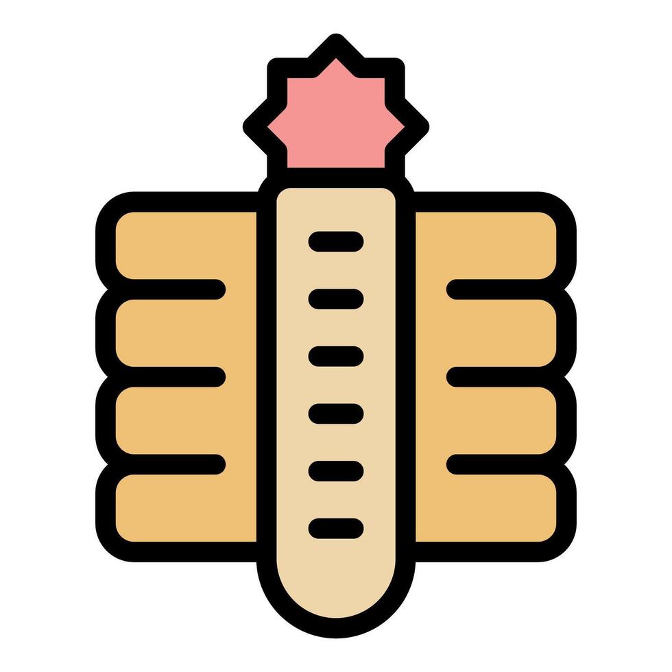 Dynamite plunger detonating a stack of explosives vector