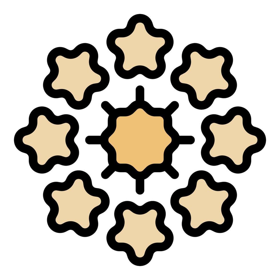 Core value connecting surrounding stars representing business success vector