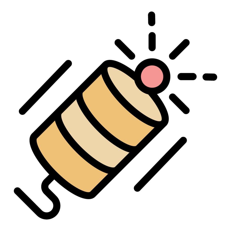 Firework rocket exploding with motion lines creating dynamic visual vector