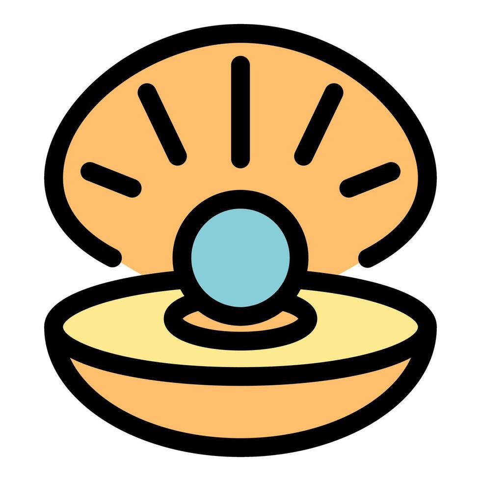 Open oyster showing a big shiny pearl inside vector