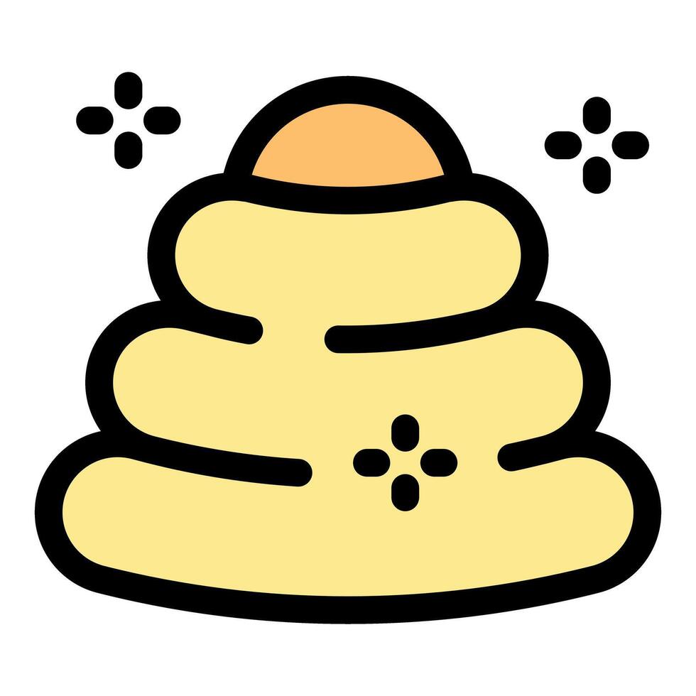 Round beehive storing honey and protecting bees is making honeycomb vector