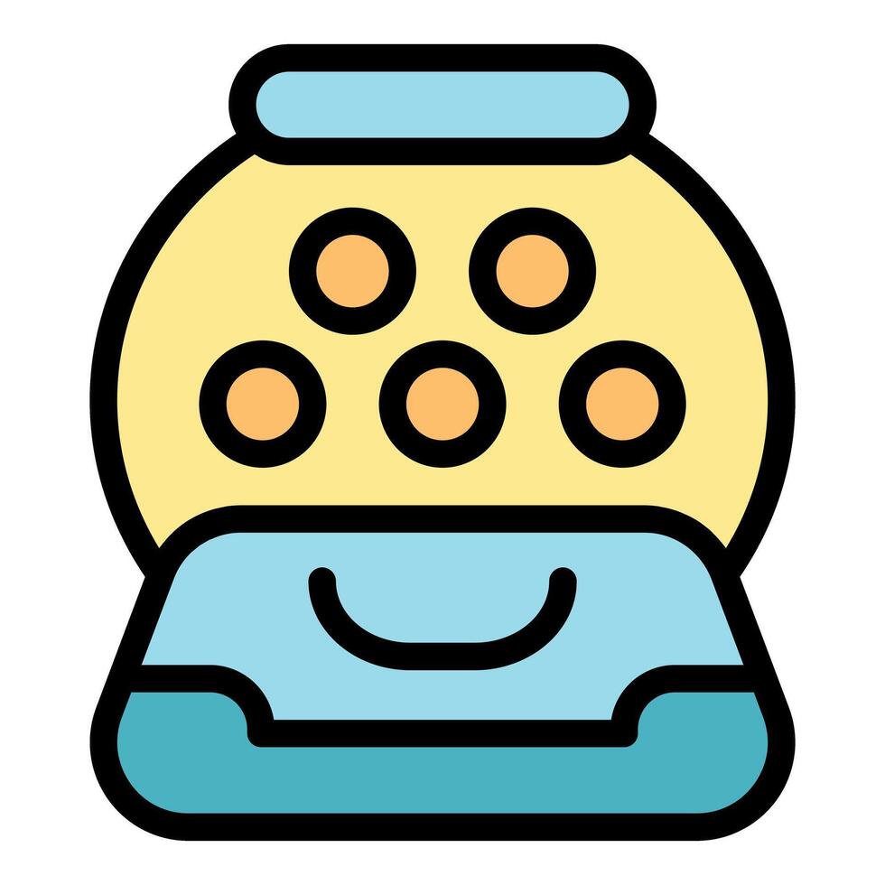Round gumball vending machine dispensing candy vector