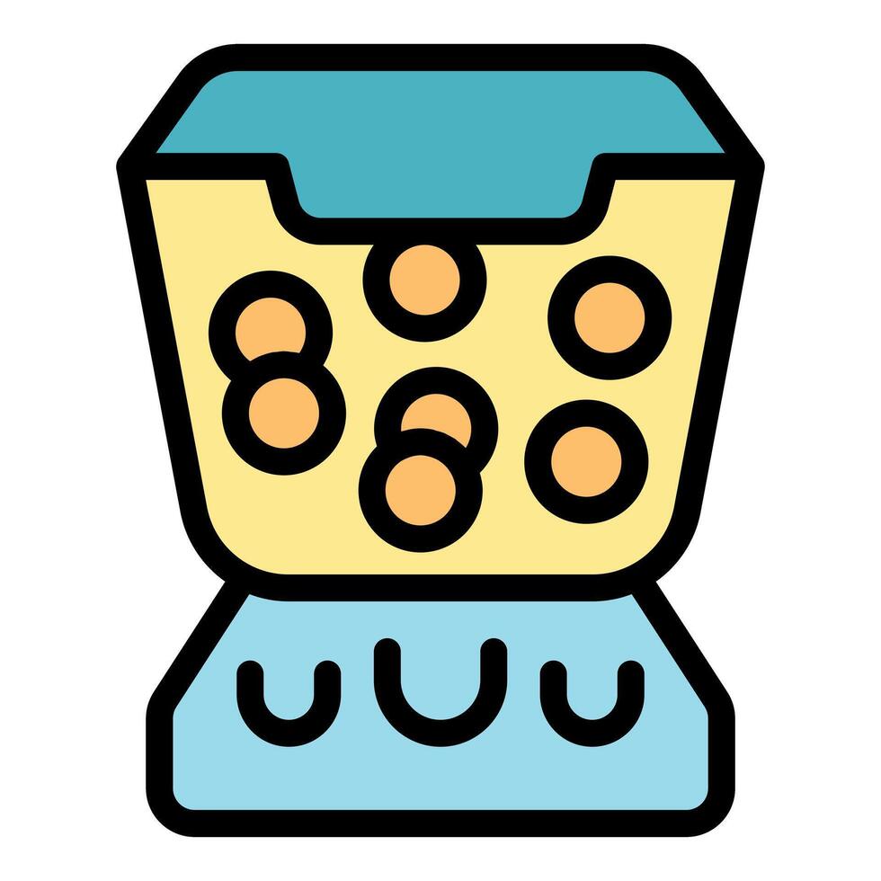 Lottery machine displaying random balls for number selection vector