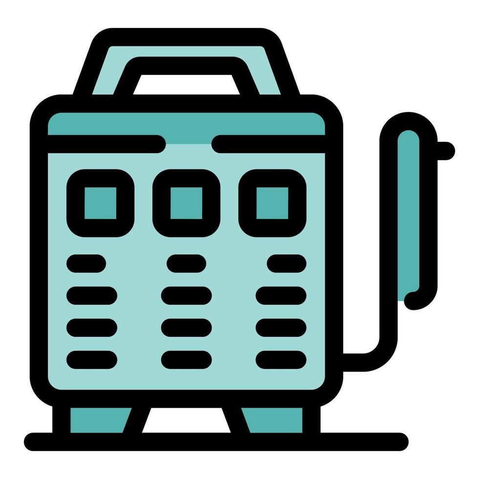 Portable generator providing power during emergency, supporting essential devices vector