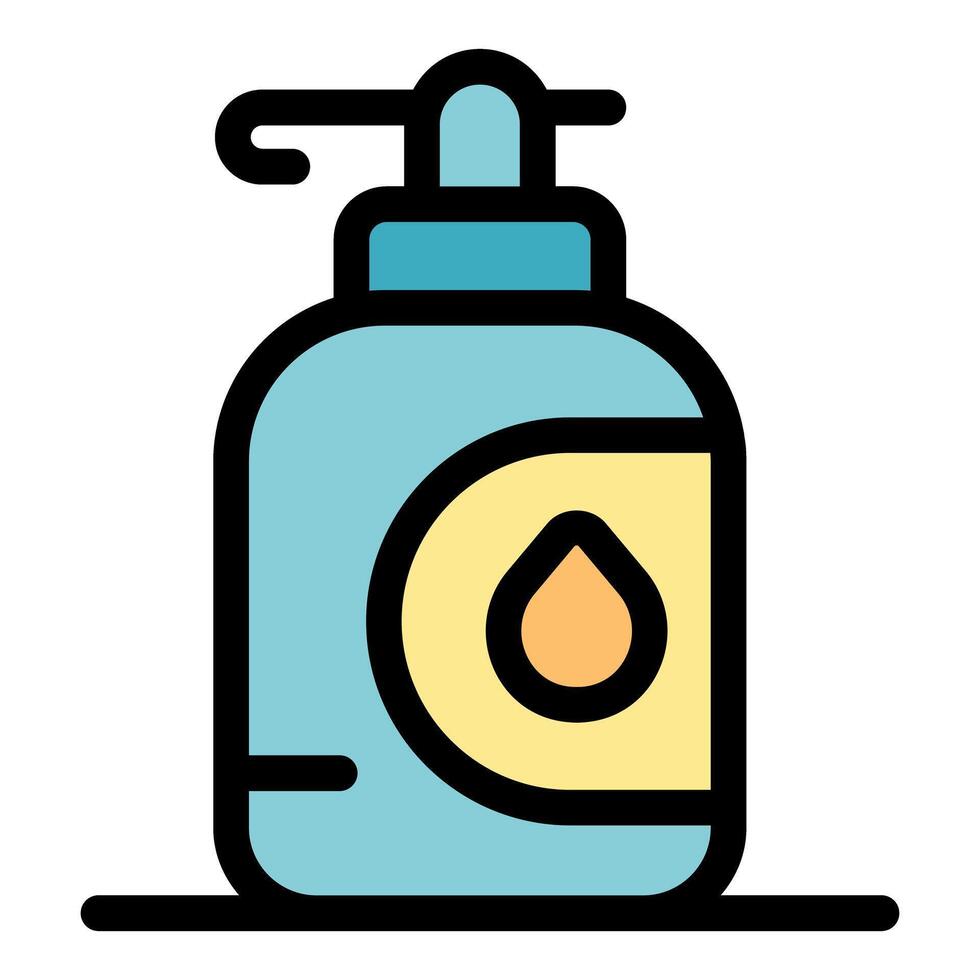 Dispenser bottle containing liquid soap for handwashing and hygiene vector