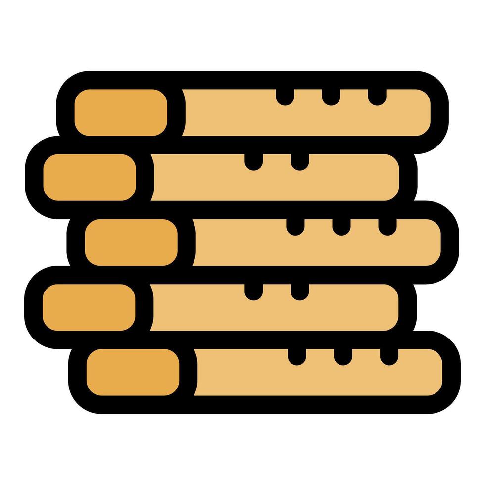 Stack of breadsticks, italian food, bakery product icon, illustration vector