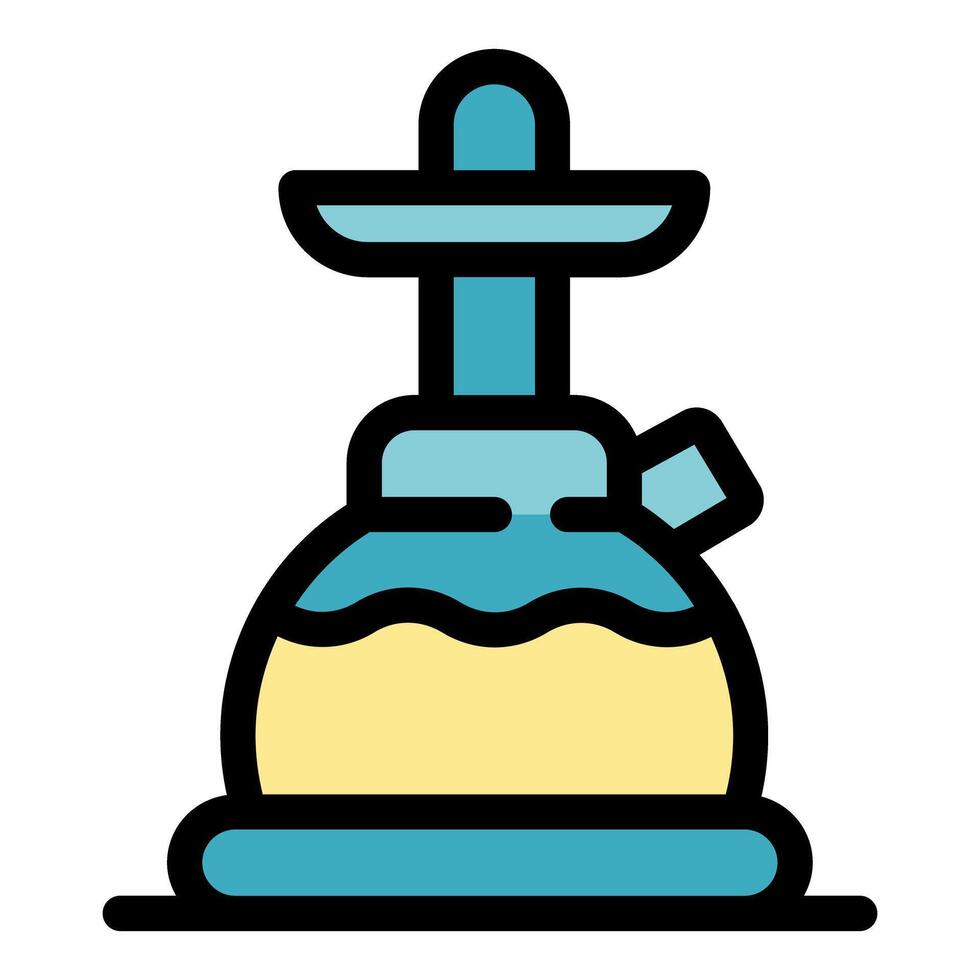 Hookah bar equipment relaxing smoking device filled with water and tobacco vector