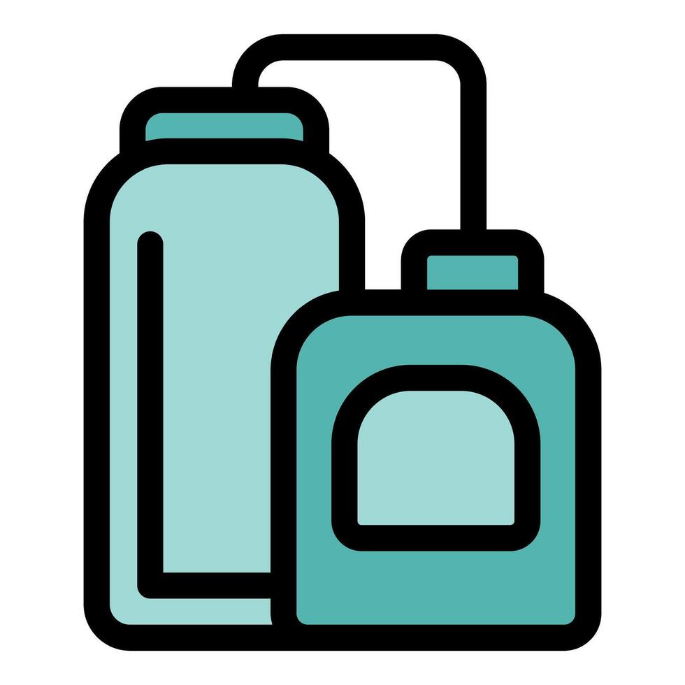 Detergent and softener bottles communicating cleaning power vector