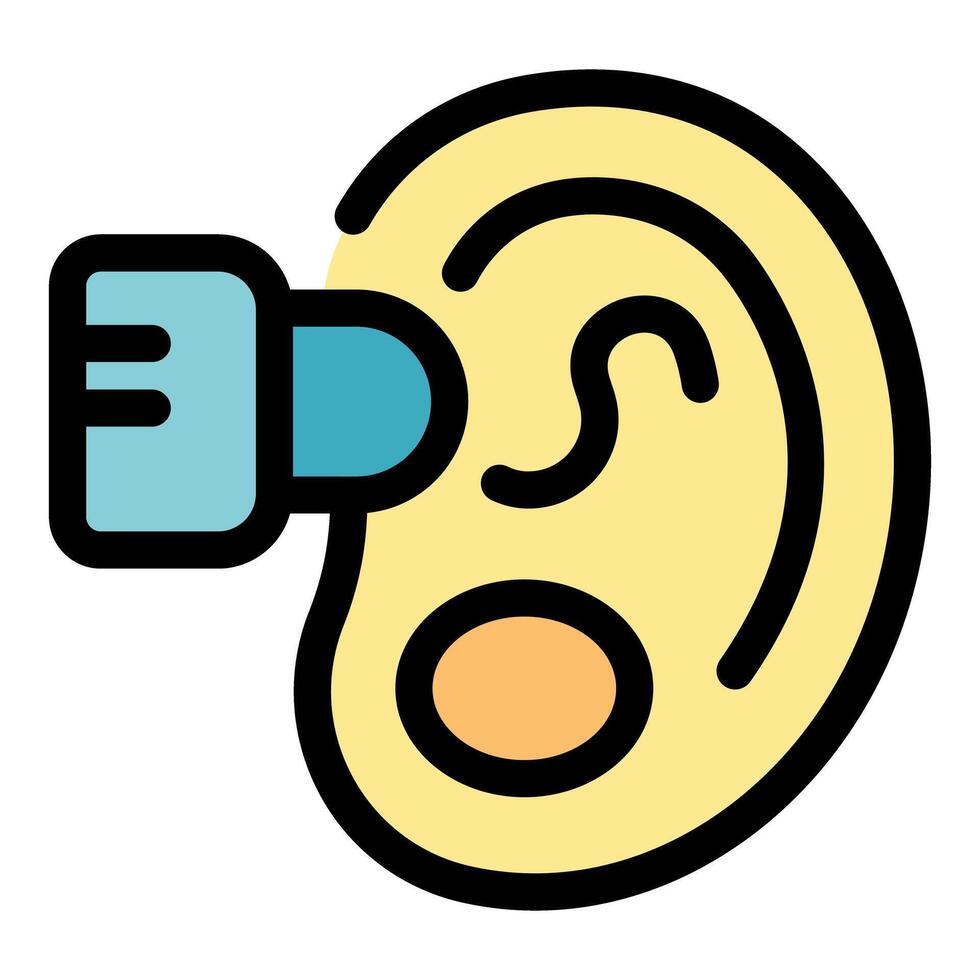 Otoscope examining ear canal, medical checkup for ear health vector