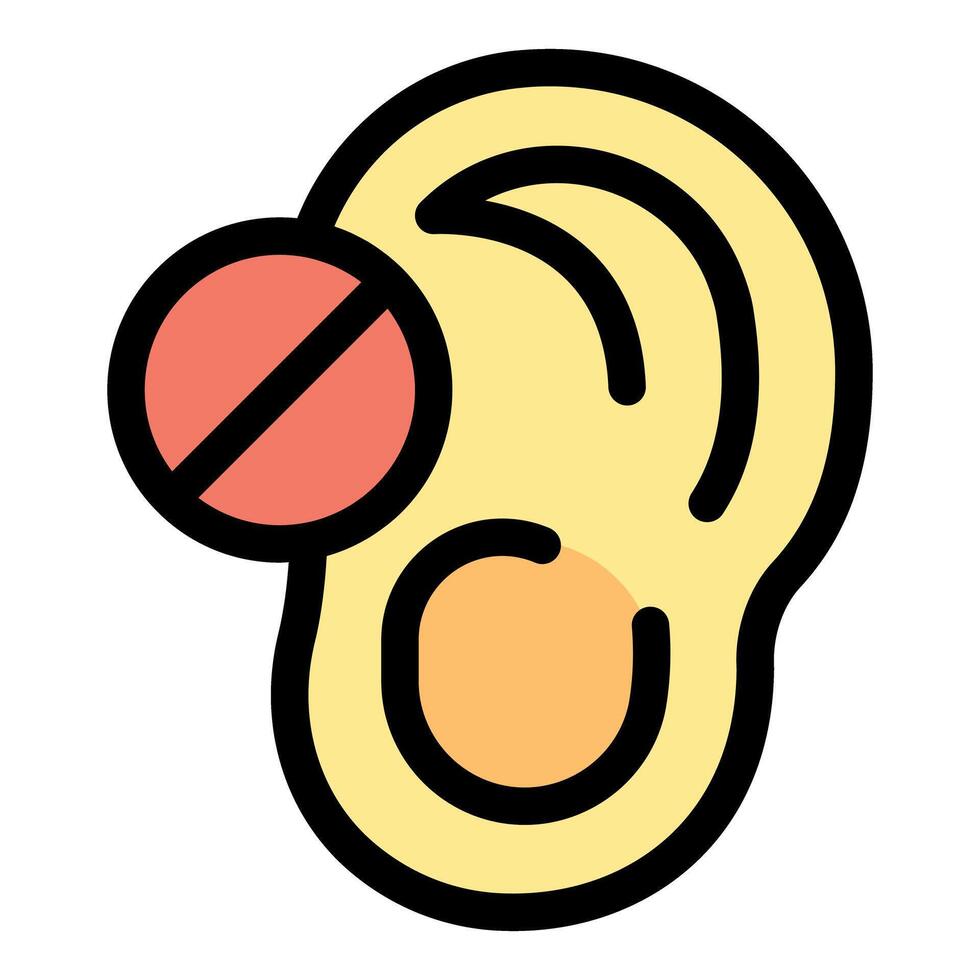 No sound or music allowed, hearing protection and noise canceling concept vector