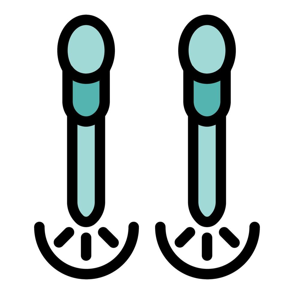 Earphones emitting sound waves creating a stereo effect vector