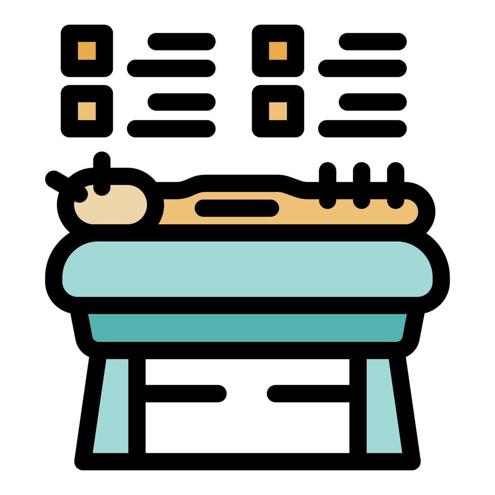 Patient relaxing during solarium therapy session in modern clinic vector