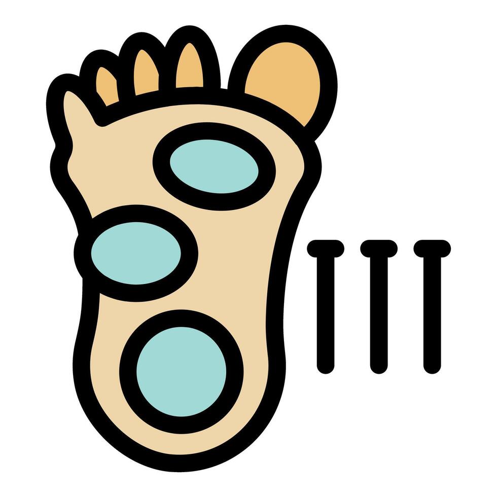 Foot with acupuncture needles representing acupressure therapy vector