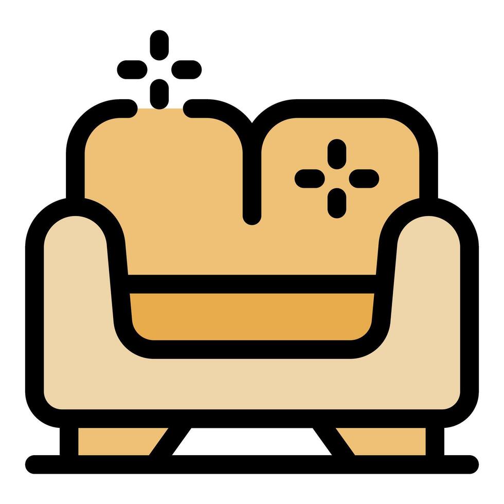 Cleaning service deep cleans a comfortable sofa in a modern home vector