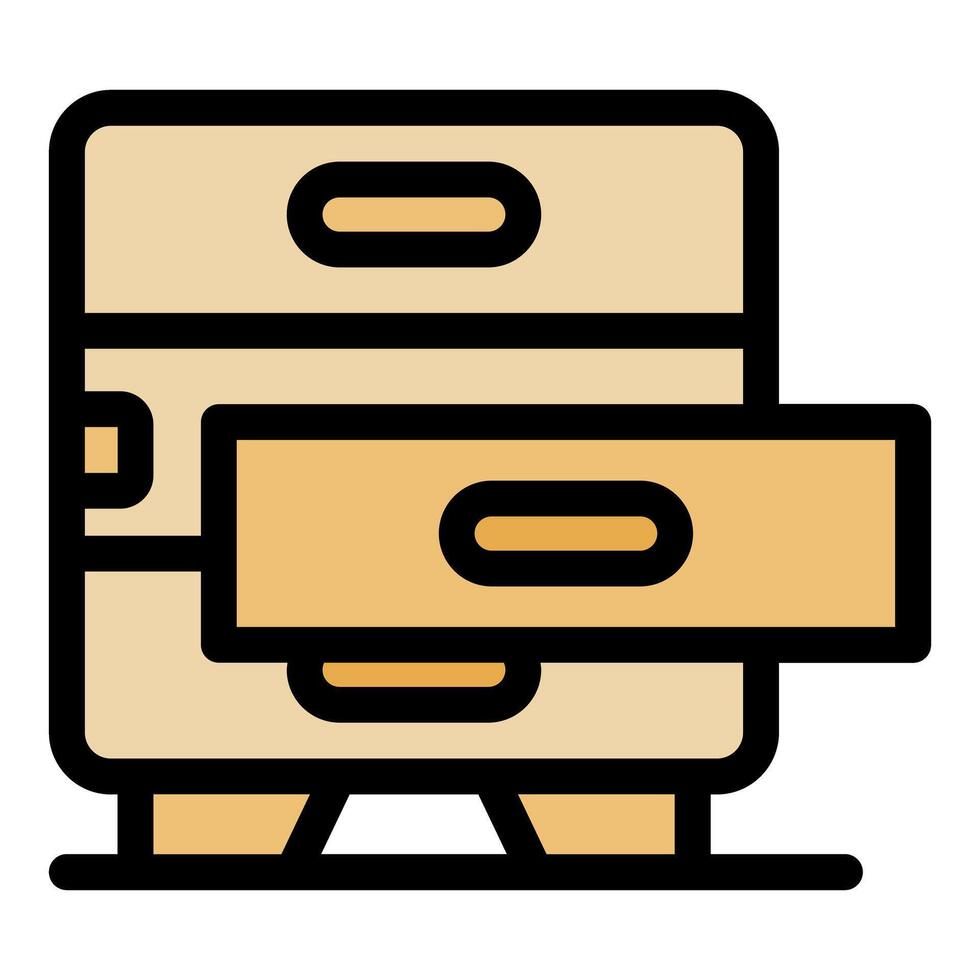 Wooden nightstand with open drawer and elegant design vector