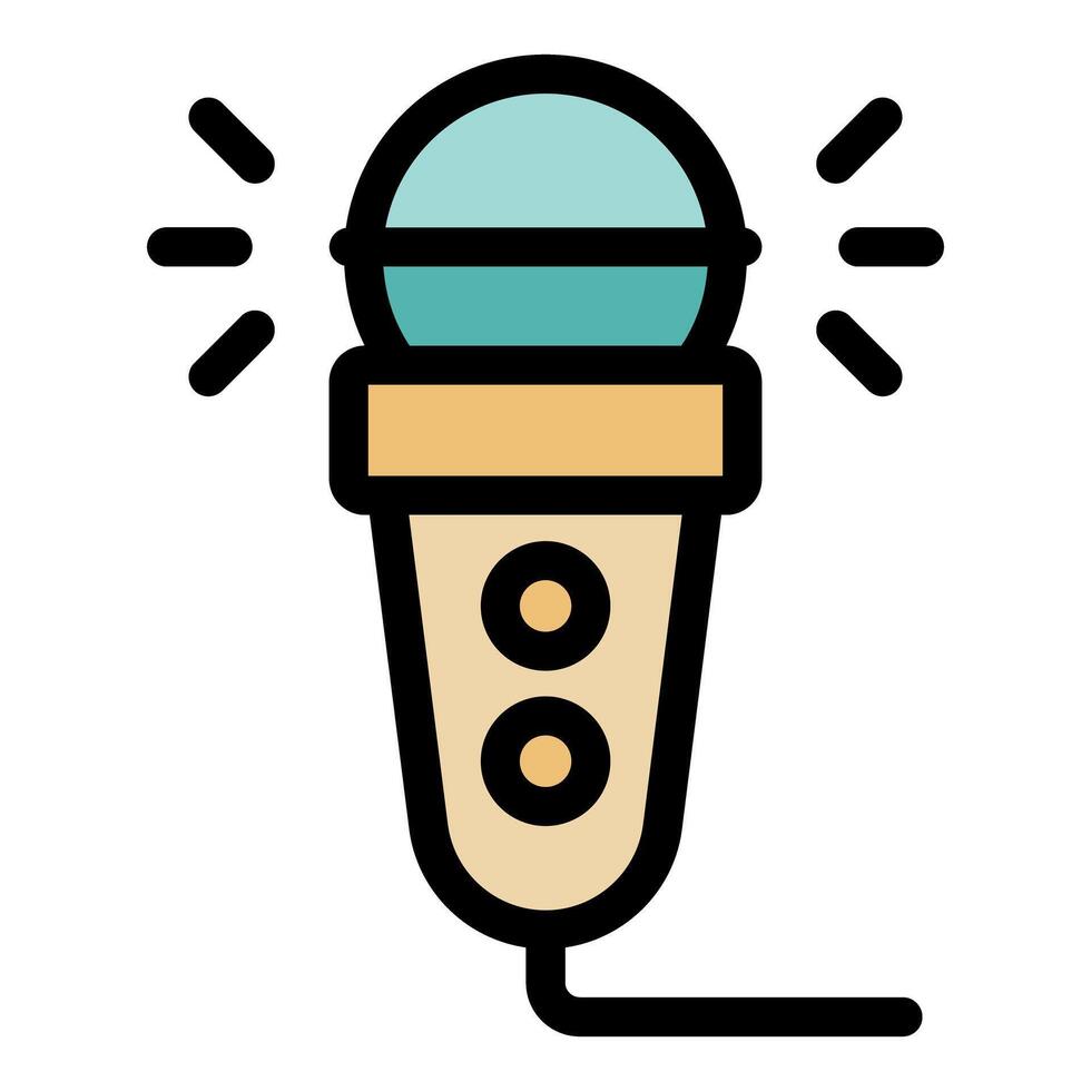 Podcast microphone broadcasting audio content creation vector
