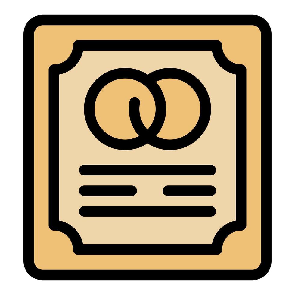 Marriage certificate representing official union and lifelong commitment symbolized by intertwined rings vector