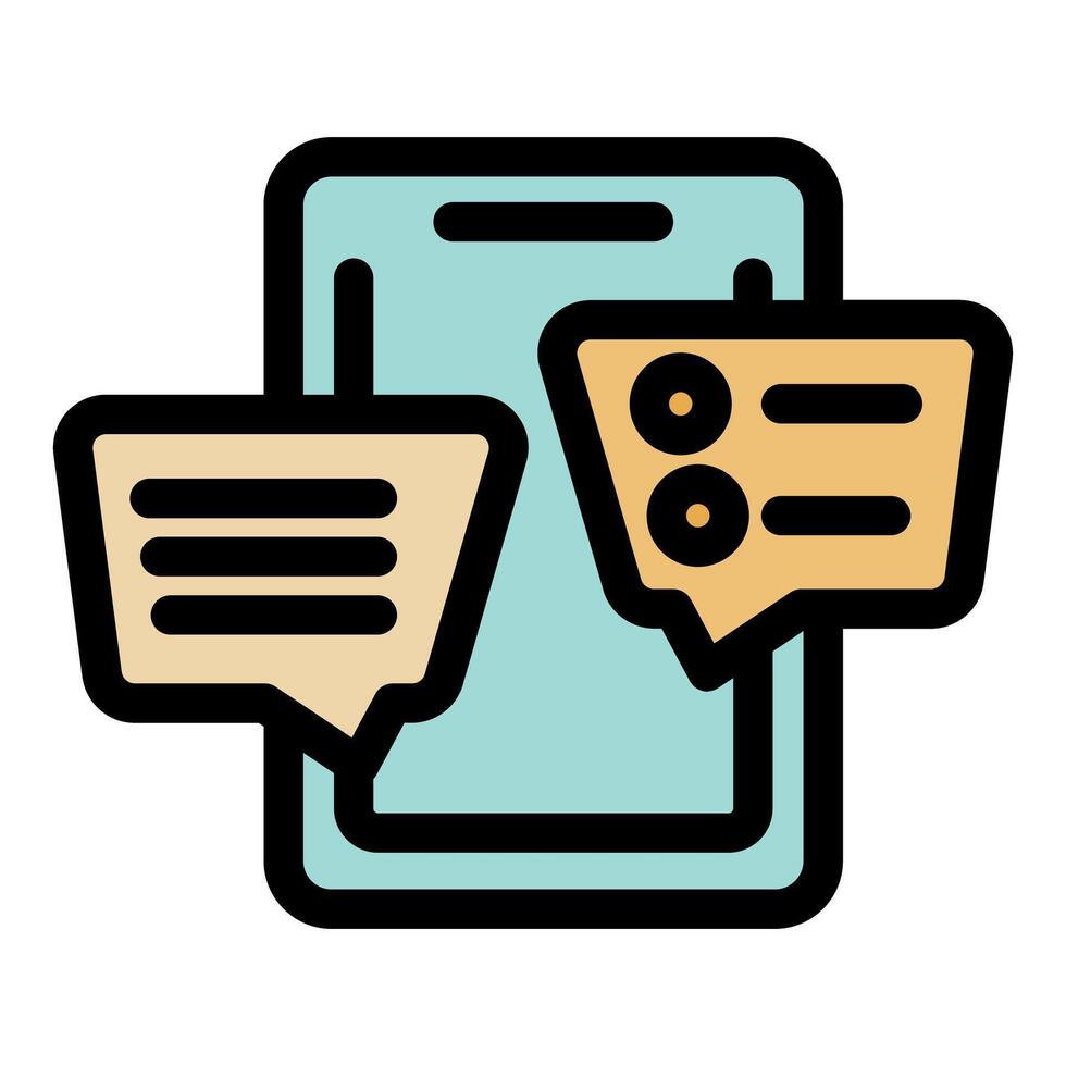 Smartphone showing online survey or test results with checkmarks and text bubbles vector