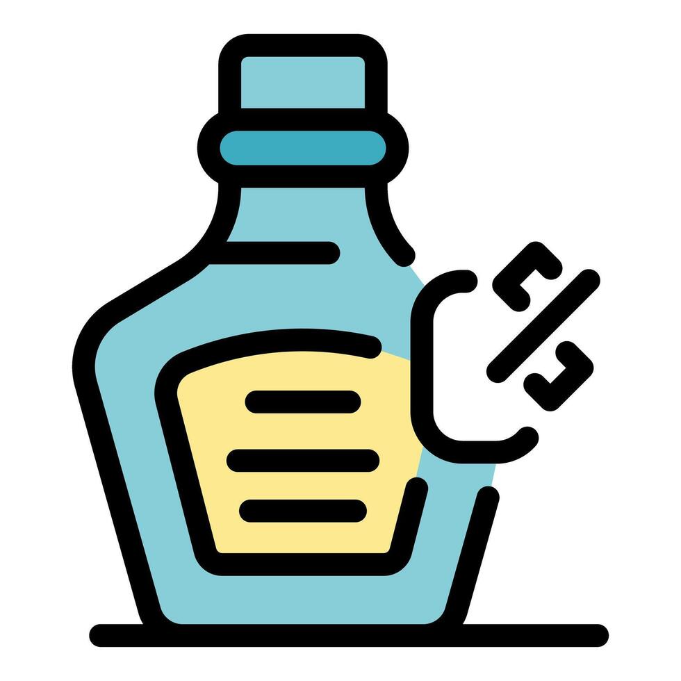 Vinegar bottle with percentage symbol indicating acidity level vector