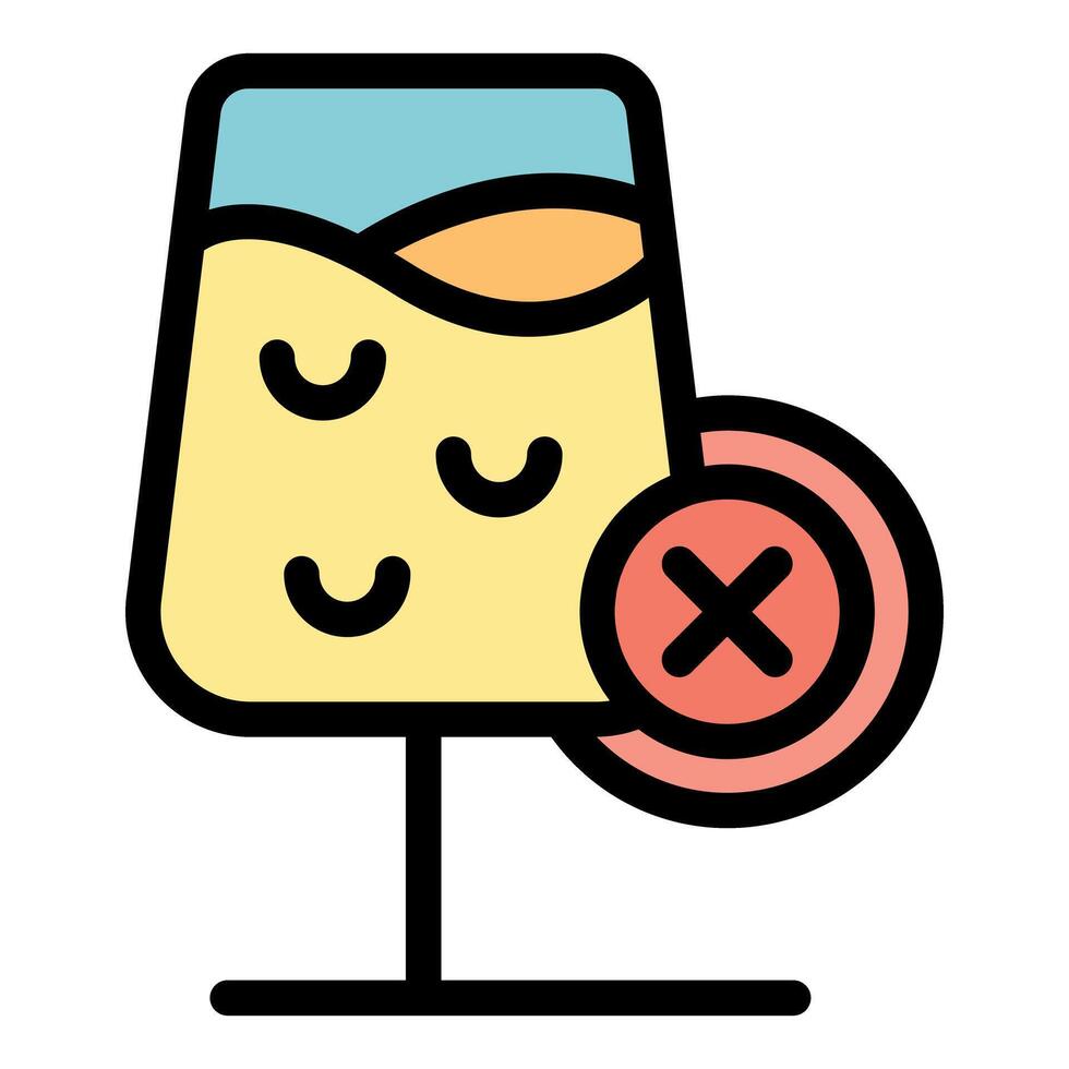No alcohol, wineglass with red cross showing prohibition concept vector