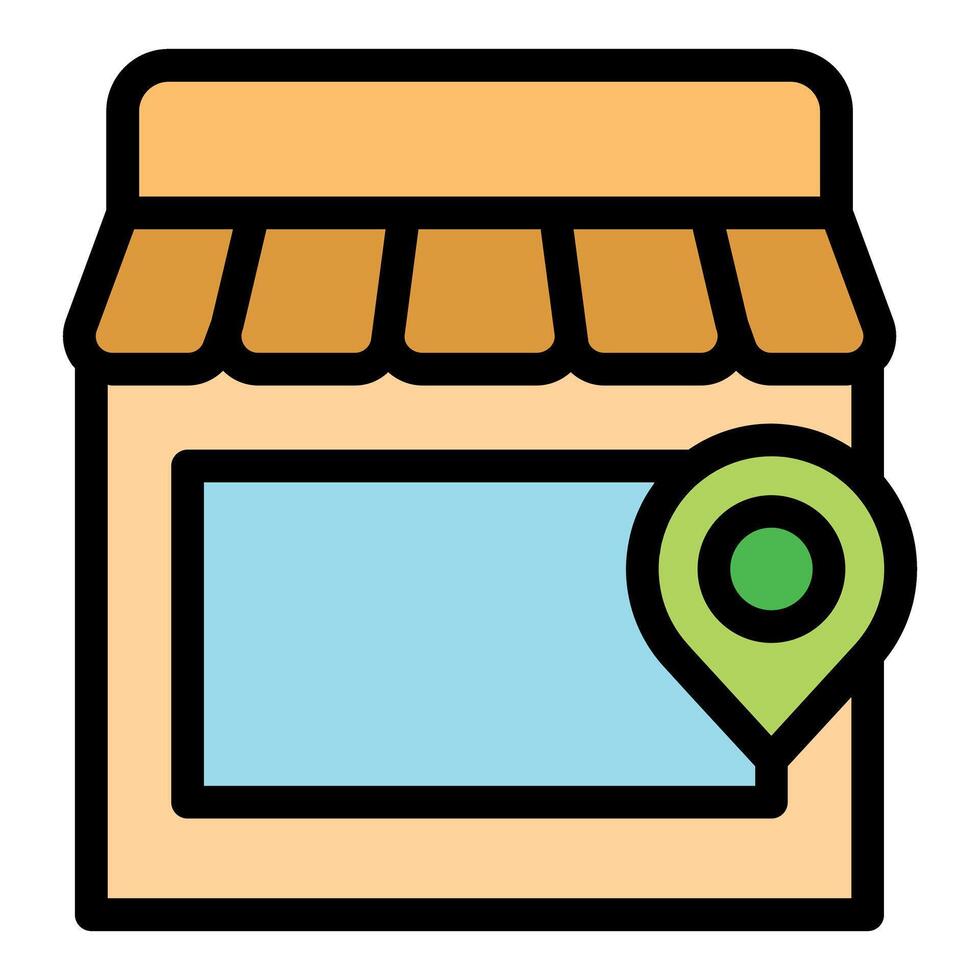 Store location icon showing retail business shop vector