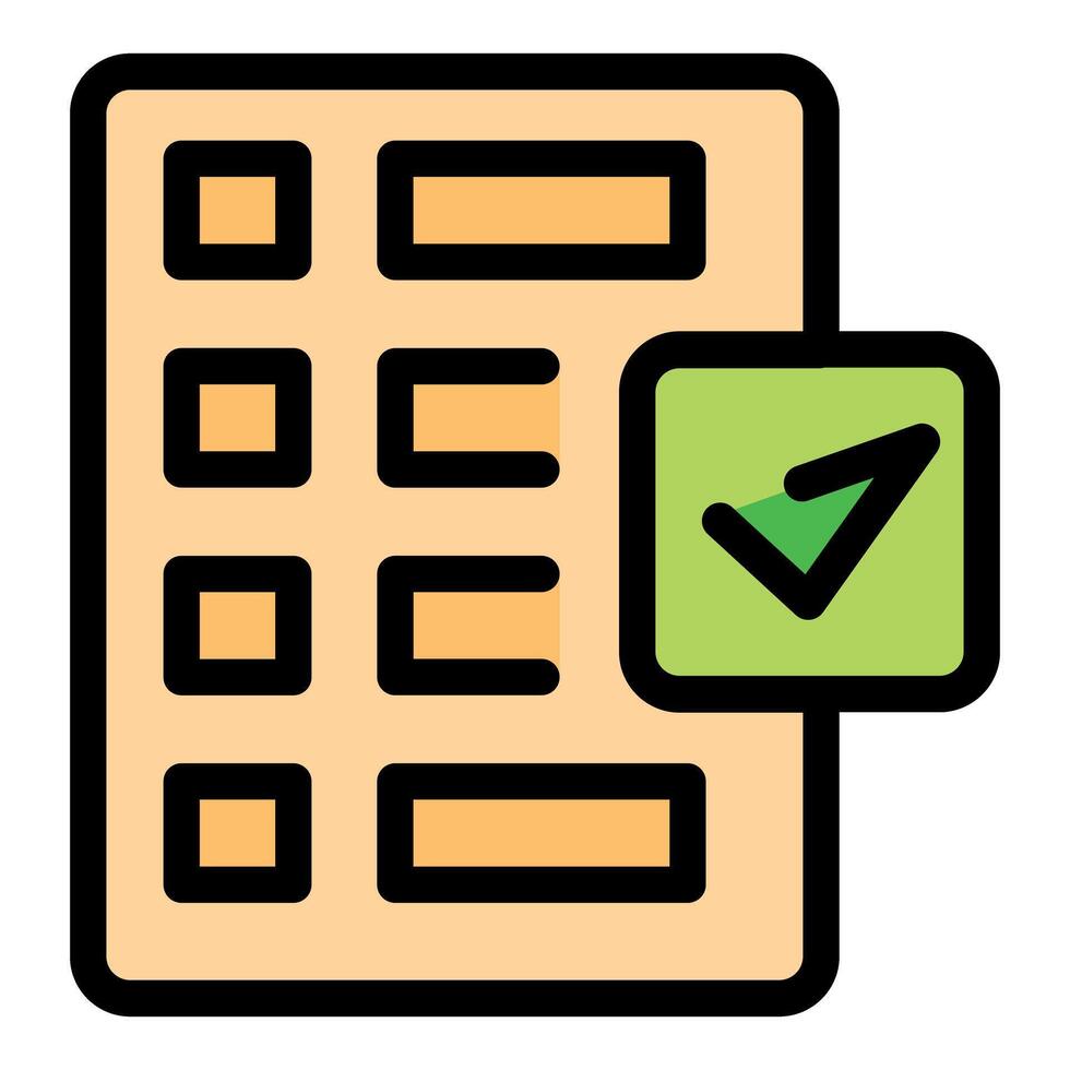 Completing checklist on clipboard with check mark icon vector