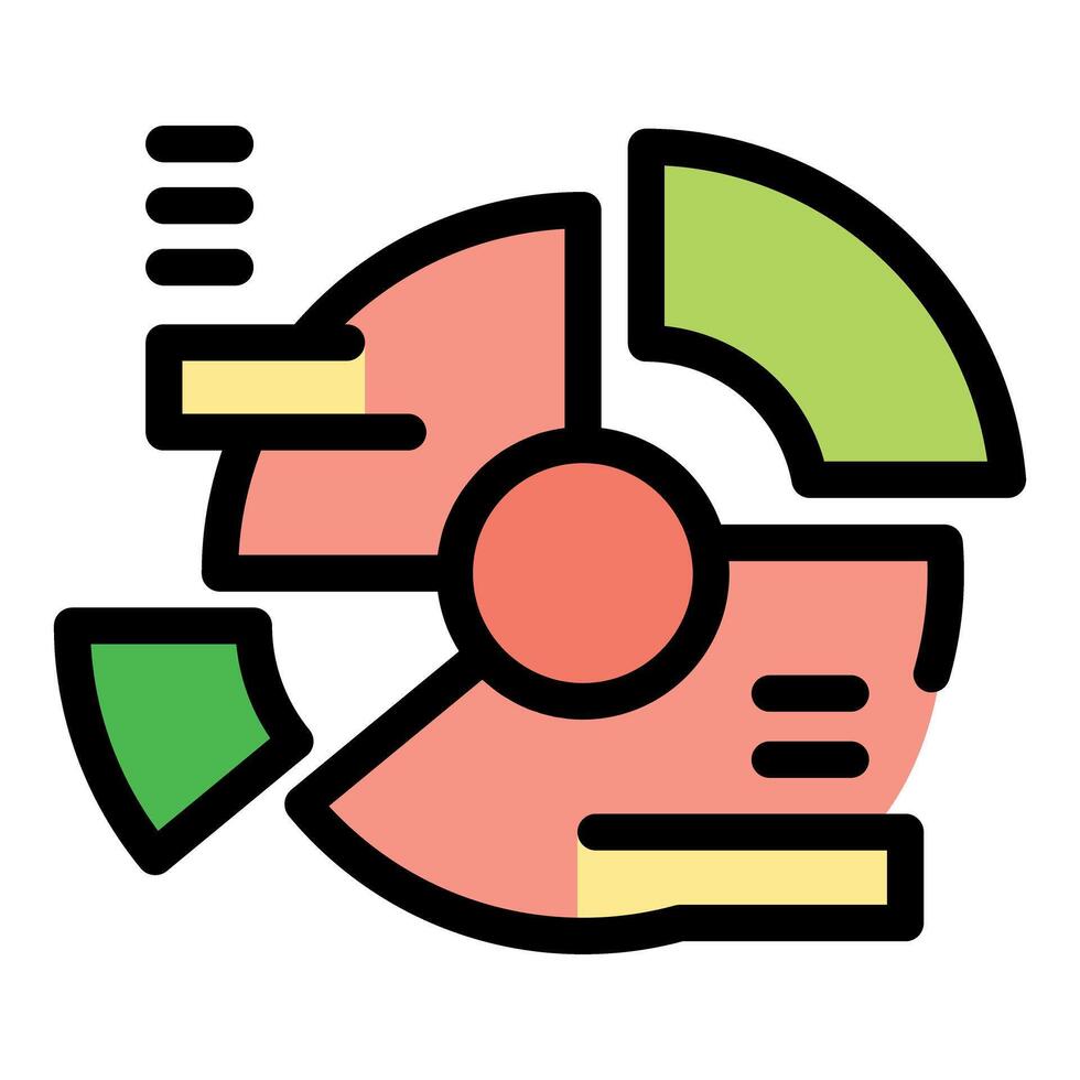 Colorful pie chart representing market share and business performance vector