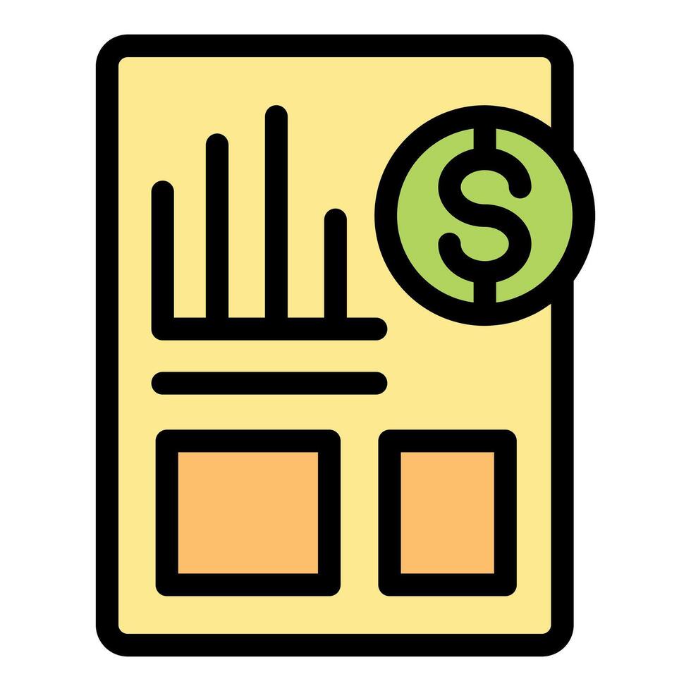 Financial report showing growth and dollar sign representing profitability vector