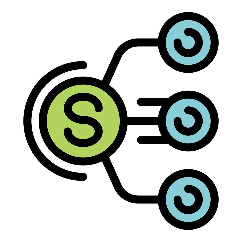 Decentralized finance distributing currency to multiple users vector