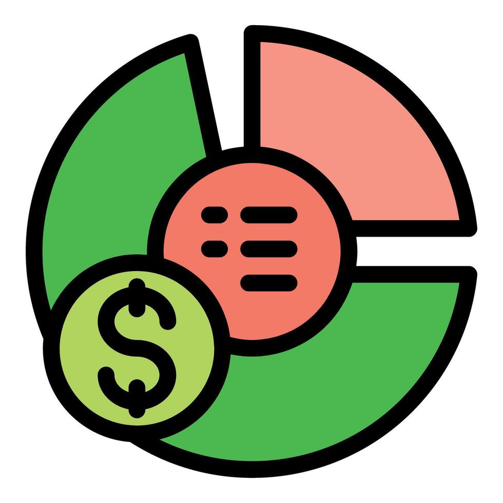 Financial pie chart representing budget allocation and investment strategy vector