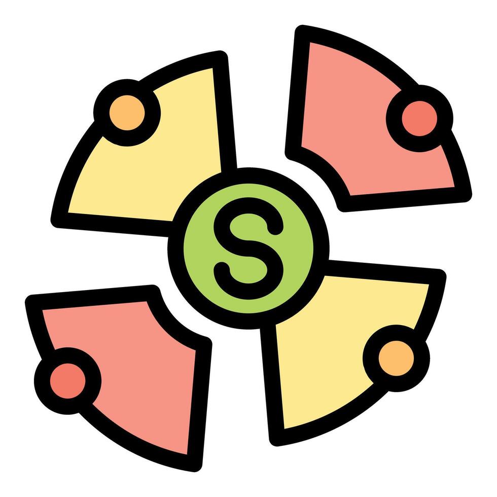 Colorful pie chart representing financial budget allocation vector