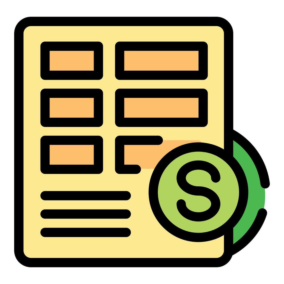 Spreadsheet with currency symbol representing financial analysis or accounting vector