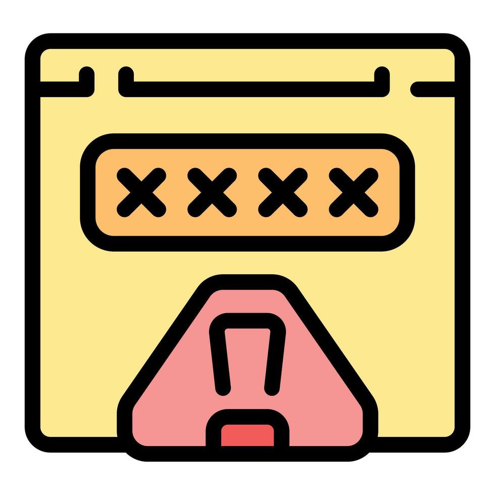 Webpage showing password field and alert notification icon vector