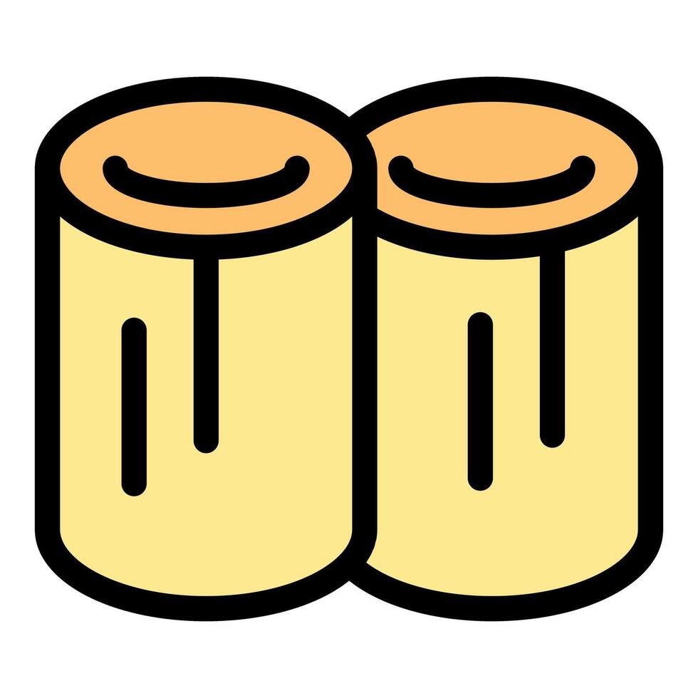 Two yellow logs of wood forming a pair vector
