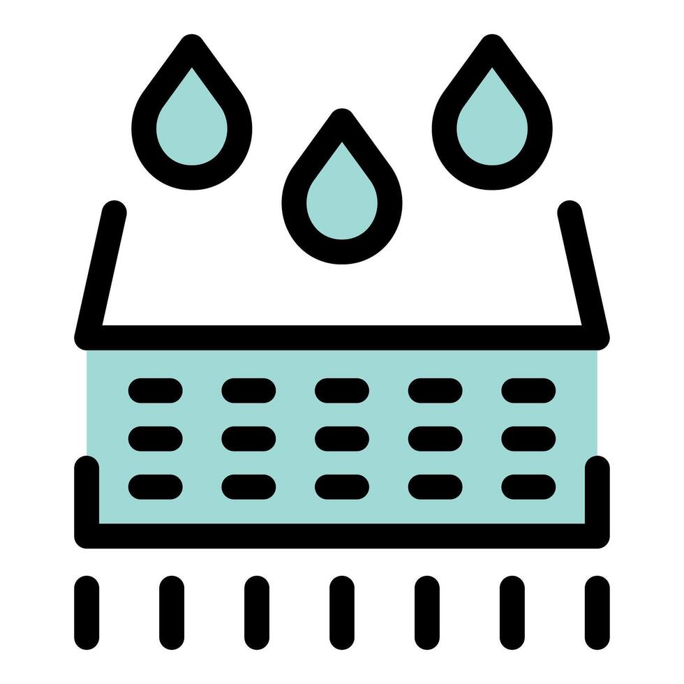 Water drops filtering through modern purification system vector