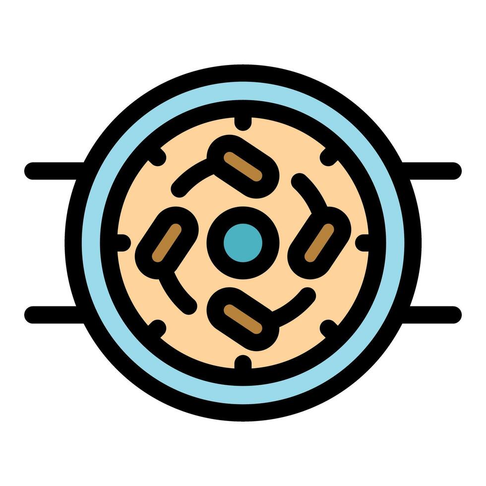 Petri dish with bacteria growing in controlled laboratory experiment vector