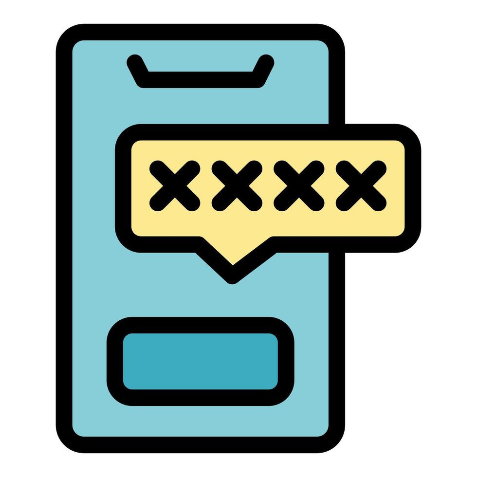 Smartphone showing password notification for mobile security vector