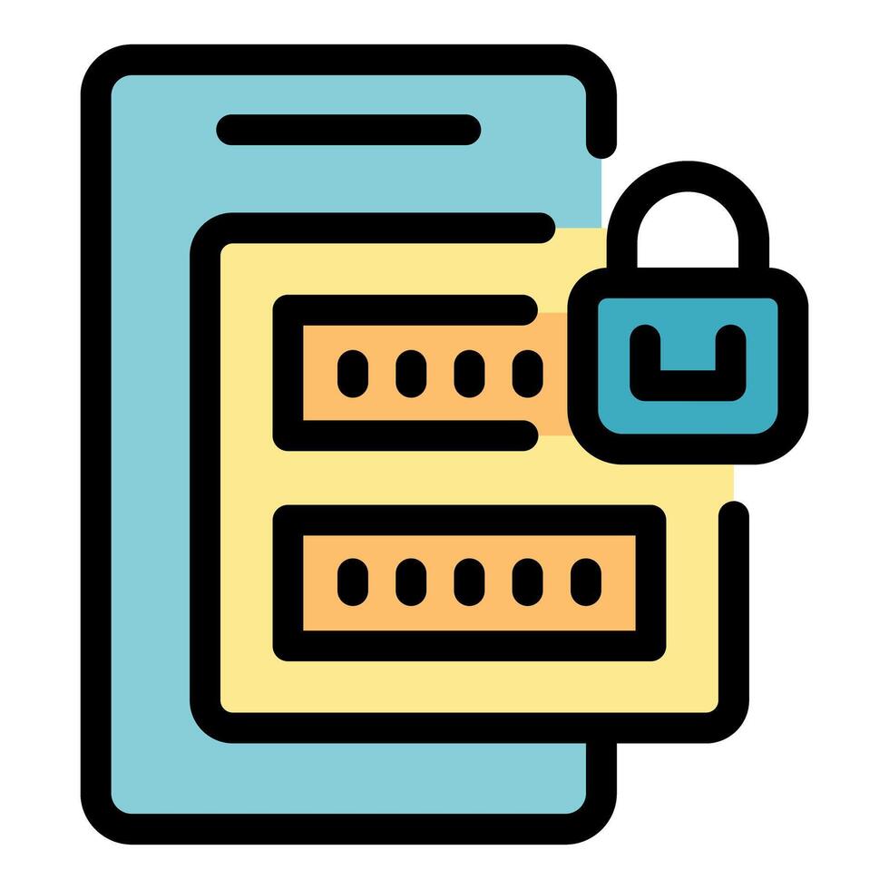 Smartphone security showing password protection and padlock vector