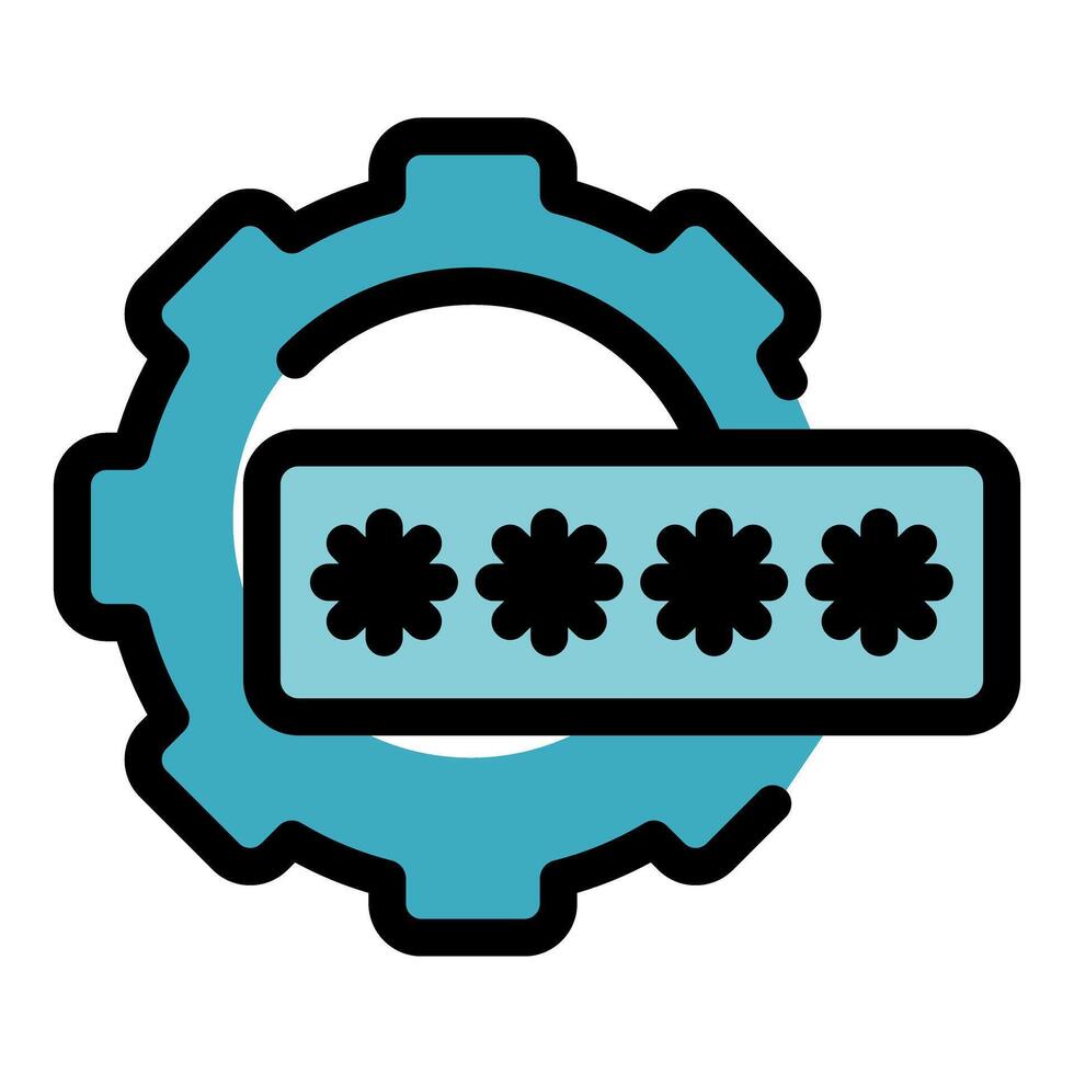 Gear protecting password, system preferences and security settings vector