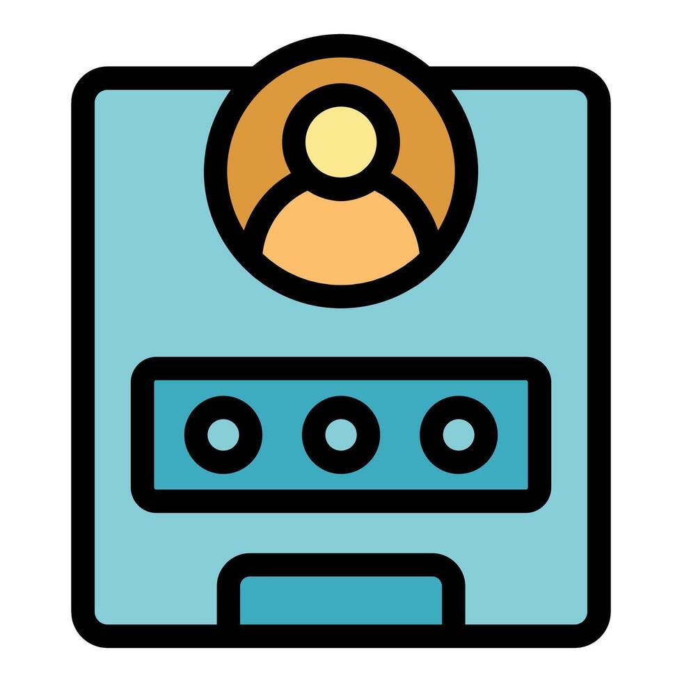 User is logging in, entering password, personal profile, account, authorization, and security vector