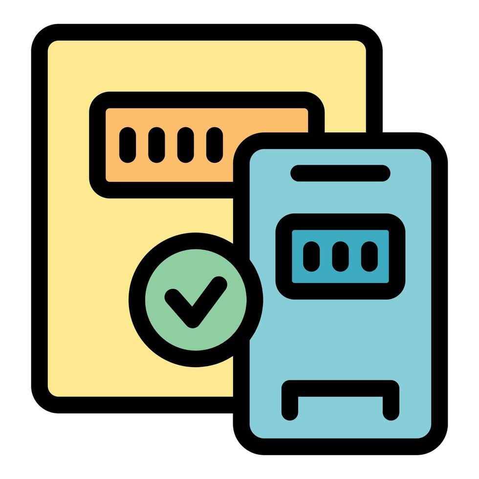 Secure online payment processing system with checkmark symbol and password field vector