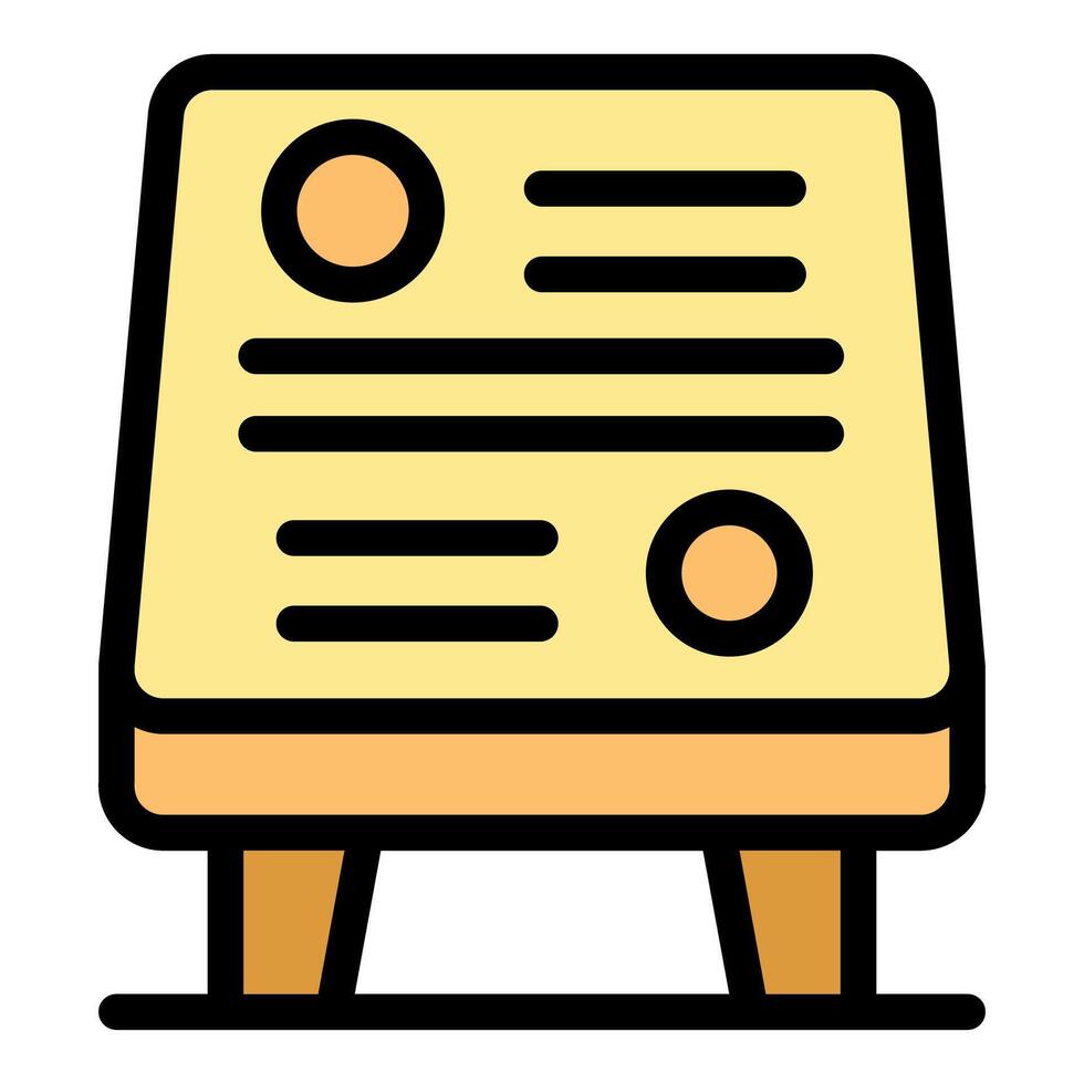 Information stand displaying important data with icons and text vector