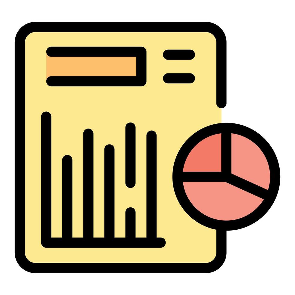 Business report showing pie chart and bar graph for data analysis vector