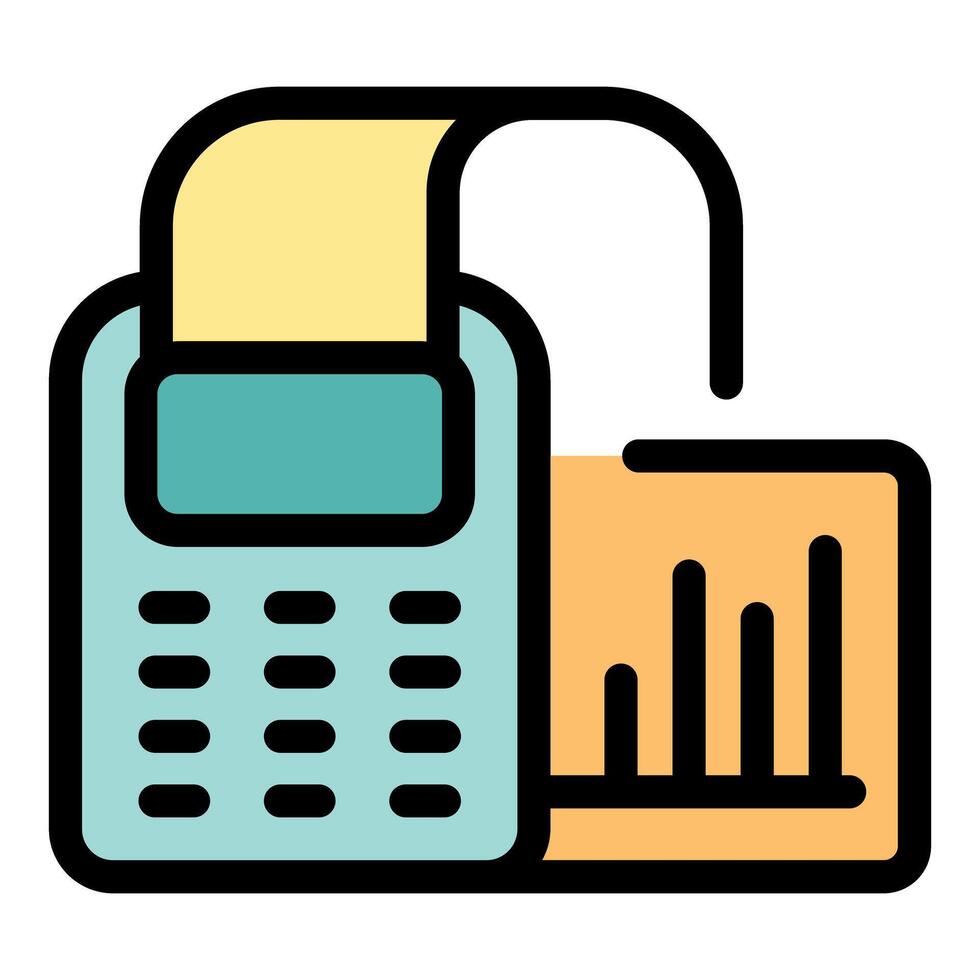Pos terminal printing sales chart, modern payment technology vector