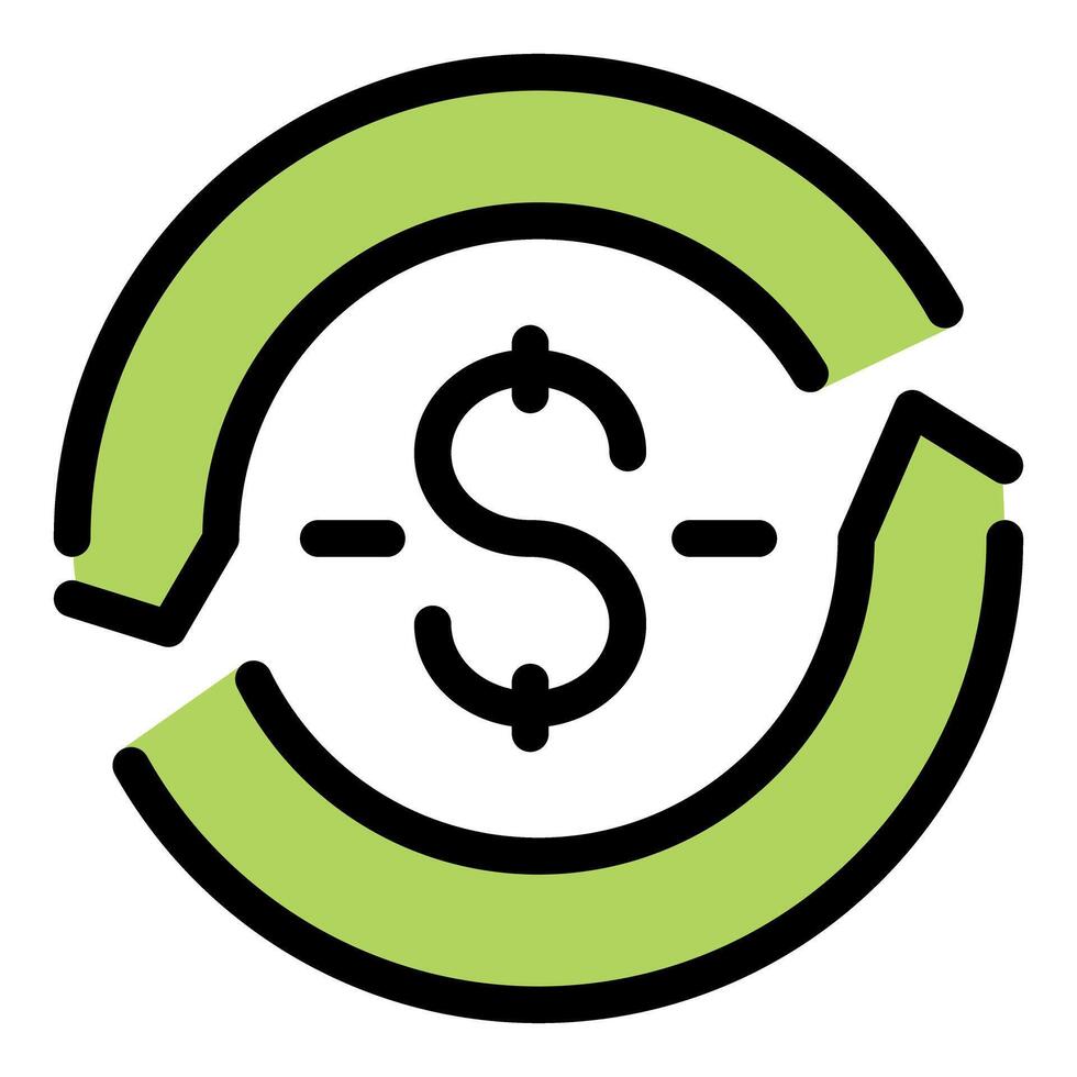 Money turnover rotating with dollar sign in center vector