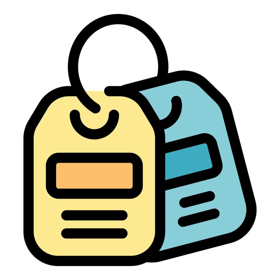 Two rectangular tags with rounded corners hanging together vector