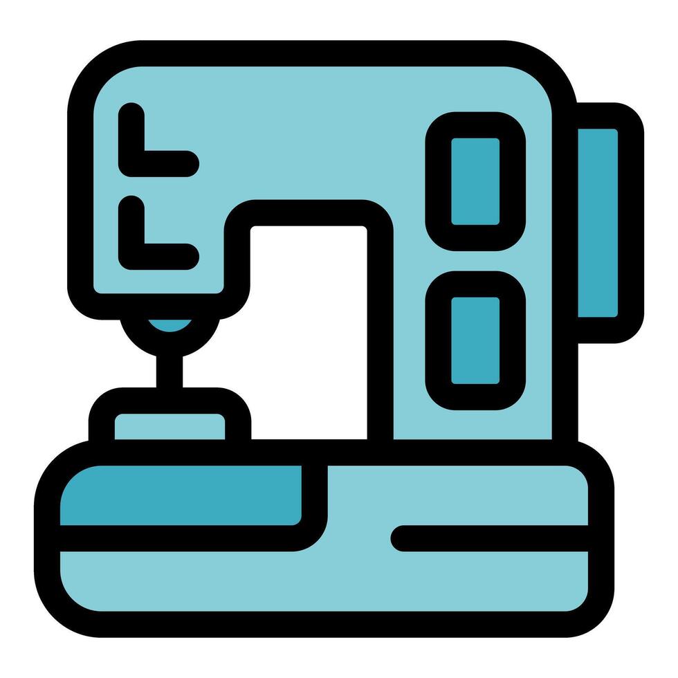 Sewing machine embroidering fabric with precision and skill vector