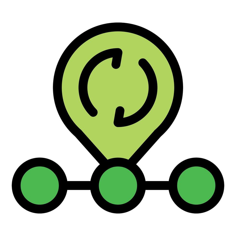 Green recycling location pin showing eco friendly practices and sustainable initiatives vector