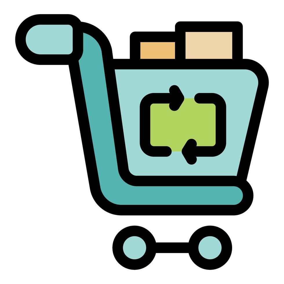 Shopping cart representing recycling and sustainable consumerism vector
