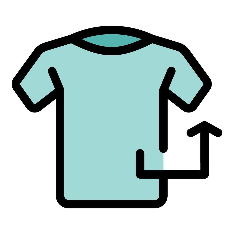 T shirt size increasing with up arrow showing growth and enlargement vector